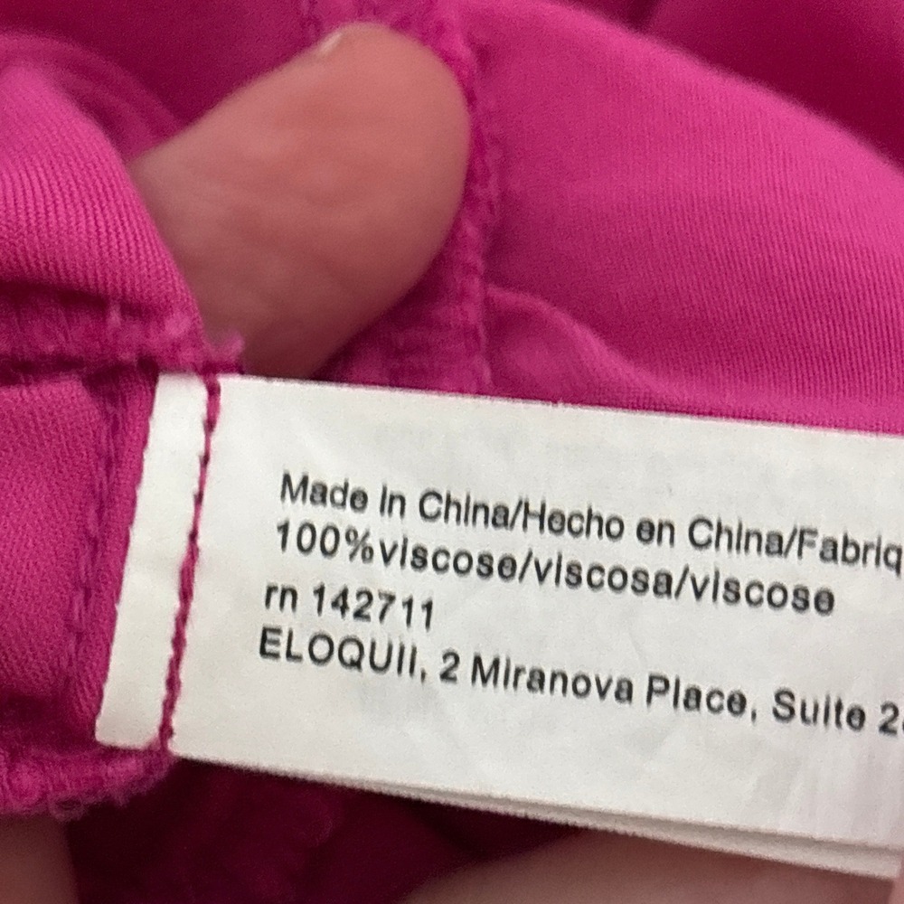 ELOQUII Dress 16 Pink Maxi Ruffle Keyhole Back Tiered Sleeveless Summer Resort - Picture 11 of 12